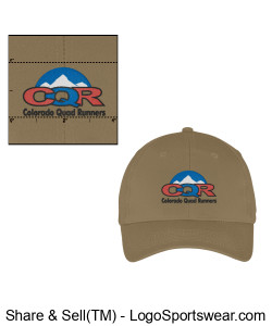 CQR Six-Panel Twill Cap Embroidered - Coyote Brown Design Zoom