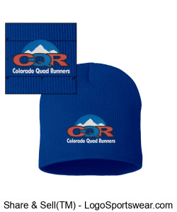 CQR Sportsman 8 Inch Knit Beanie Embroidered - Royal Blue Design Zoom