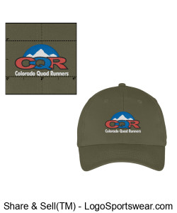 CQR Six-Panel Twill Cap Embroidered - Olive Drab Green Design Zoom