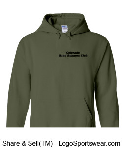 CQR Gildan Heavy Blend Hooded Sweatshirt Screenprint - Military Green Design Zoom
