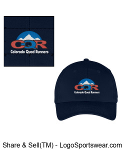 CQR Six-Panel Twill Cap Embroidered - Navy Blue Design Zoom