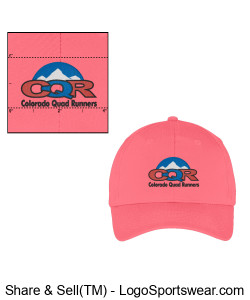 CQR Six Panel Twill Cap Embroidered - Neon Pink Design Zoom