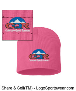 CQR Sportsman 8 Inch Knit Beanie Embroidered - Neon Pink Design Zoom