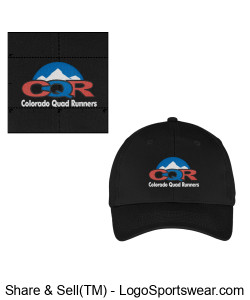 CQR Six-Panel Twill Cap Embroidered - Black Design Zoom