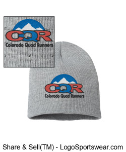 CQR Sportsman 8 inch Knit Beanie Embroidered - Grey Design Zoom
