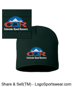 CQR Sportsman 8 inch Knit Beanie Embroidered - Forest Green Design Zoom